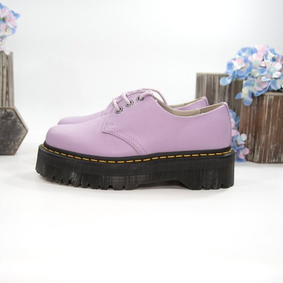 Dr. Martens Quad II Lilac Leather Lace Up Loafer Oxford Shoes 9 NIB - Picture 4 of 8